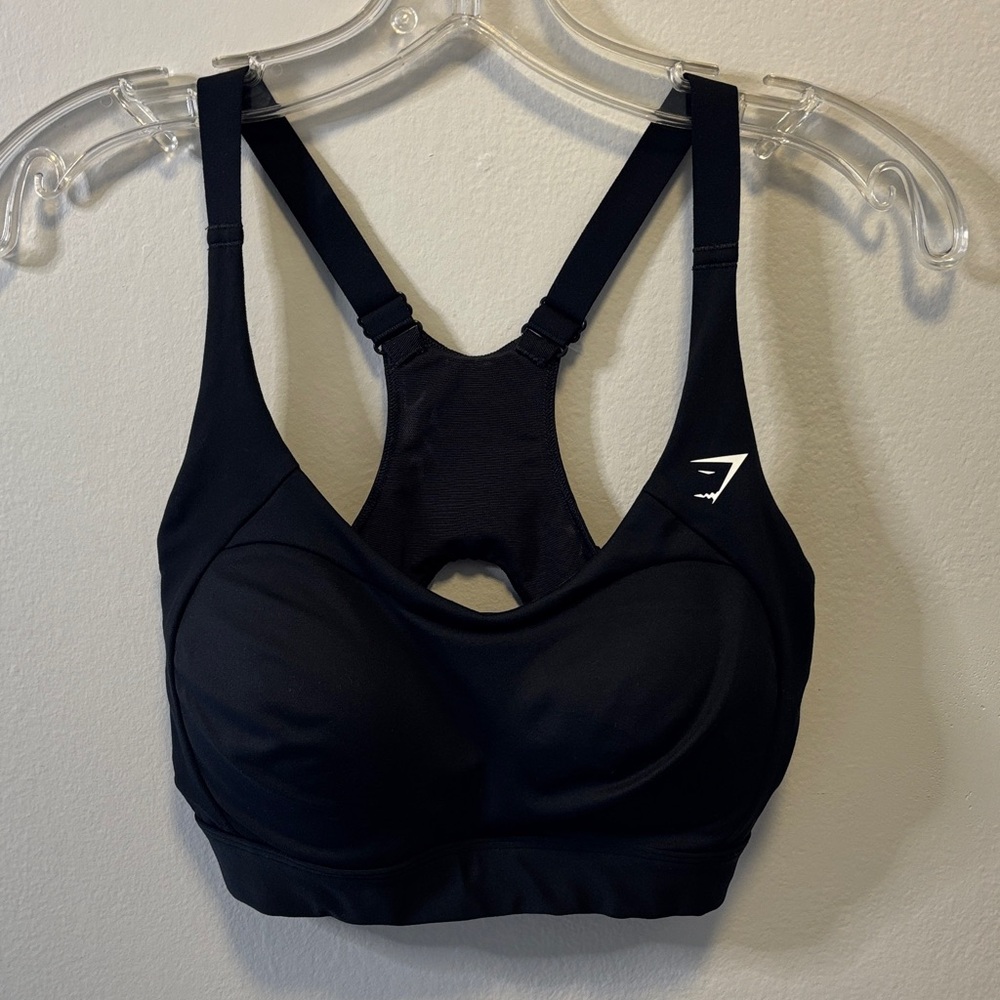 Gymshark Black Sports Bra with Logo Small
